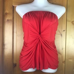 Victoria’s Secret Coral Knotted Smocked Tube Top